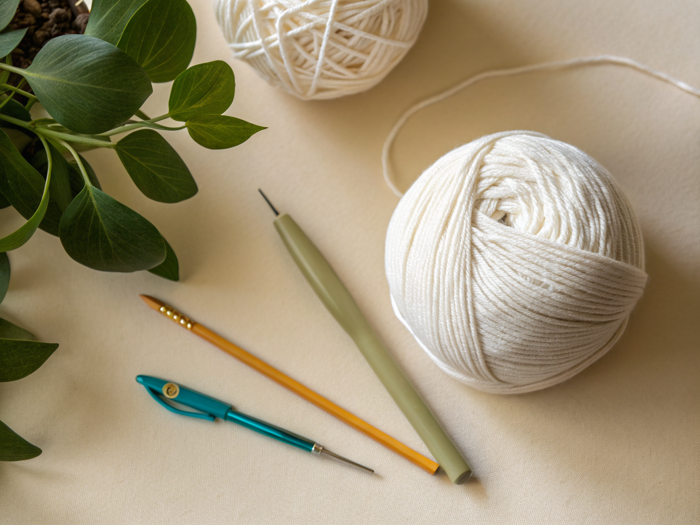 Materials and tools for crochet baby lovey pattern