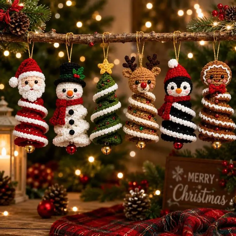 Handmade Christmas crochet ornaments and seasonal decorations