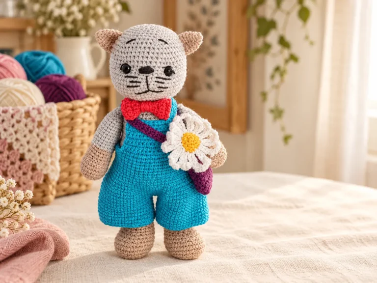 Easy Crochet Cat Amigurumi Pattern: Make a Dressed Cat Doll