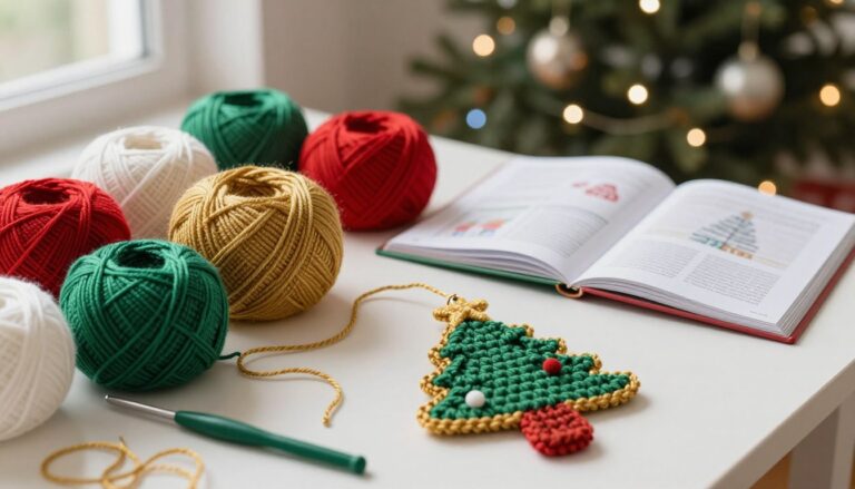 crochet Christmas tree ornament pattern