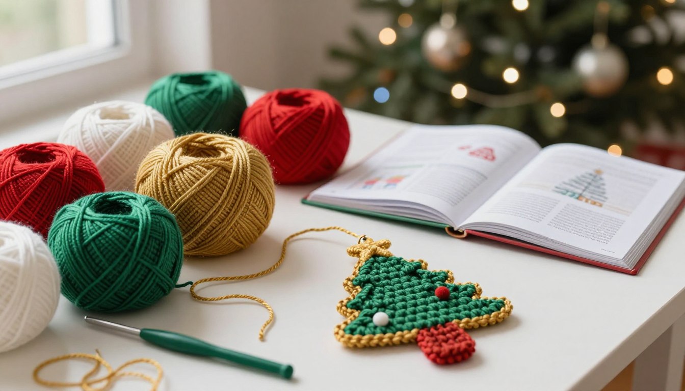 crochet Christmas tree ornament pattern