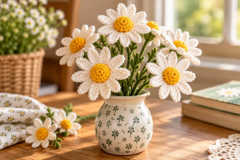 How to Crochet a Daisy Flower: Beautiful 3D Crochet Daisy Pattern