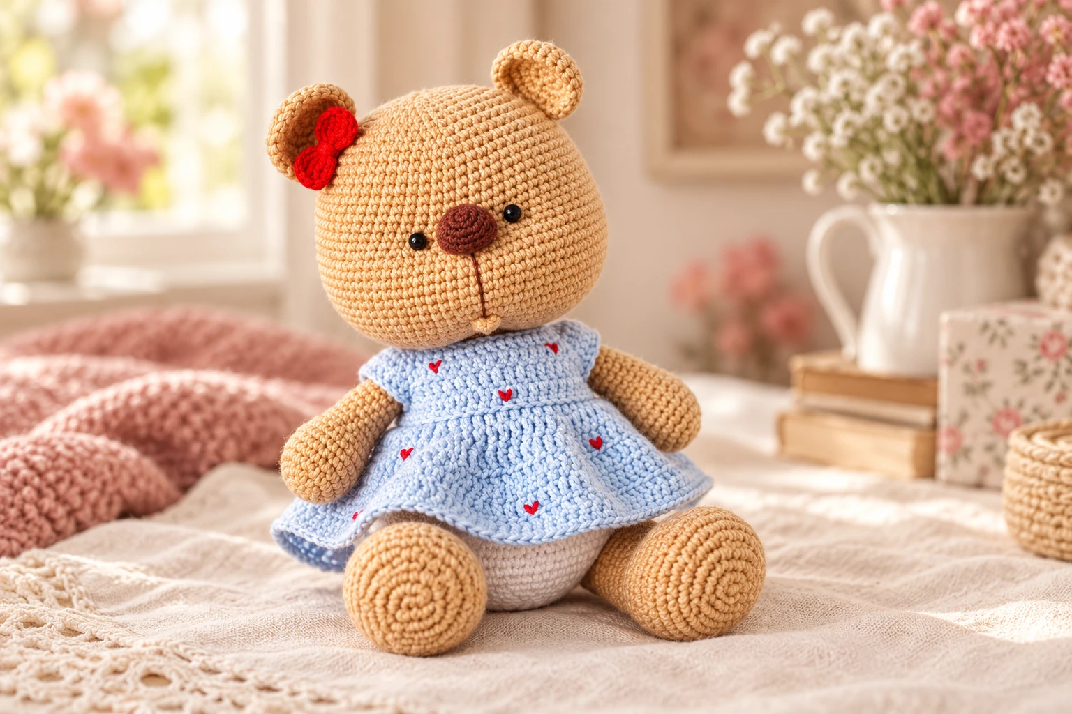 Easy Crochet Teddy Bear Pattern: Cute Dressed Teddy Bear Amigurumi